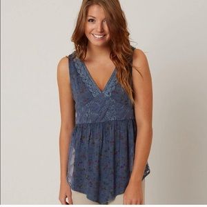 Buckle Gimmicks floral and lace Navy Top